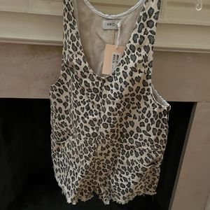 Mink pink leopard overall short